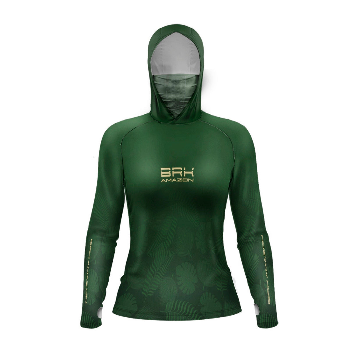 Camisa FusionX Brk Feminino Folhas com Capuz e Proteção UV50+