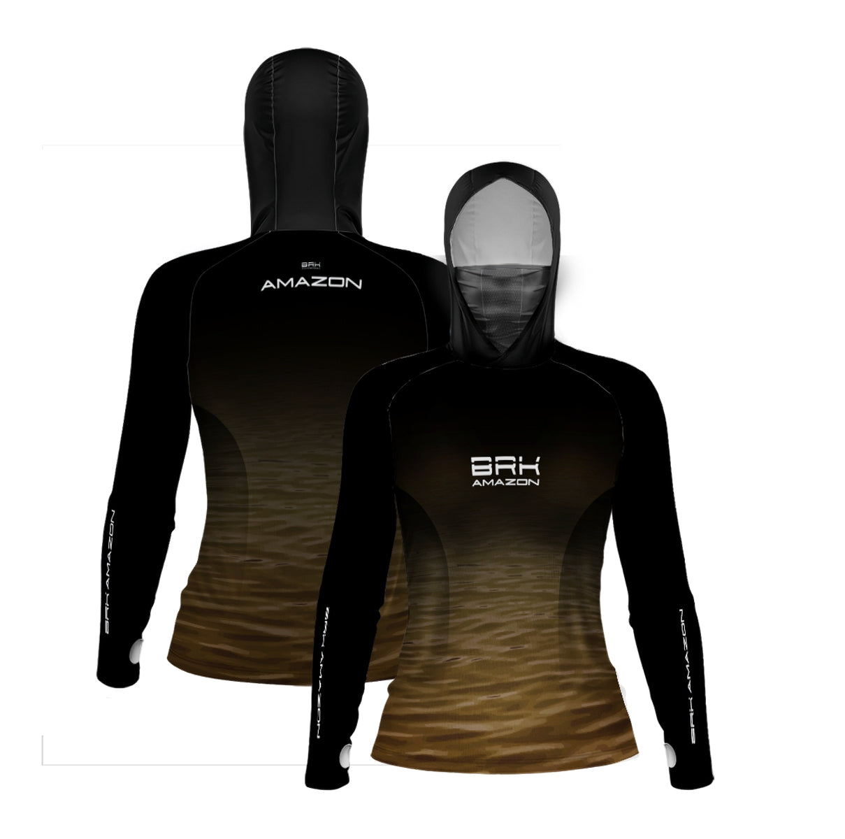 Camisa FusionX Brk Feminino Agua Rio Amazonas com Capuz e Proteção UV50+