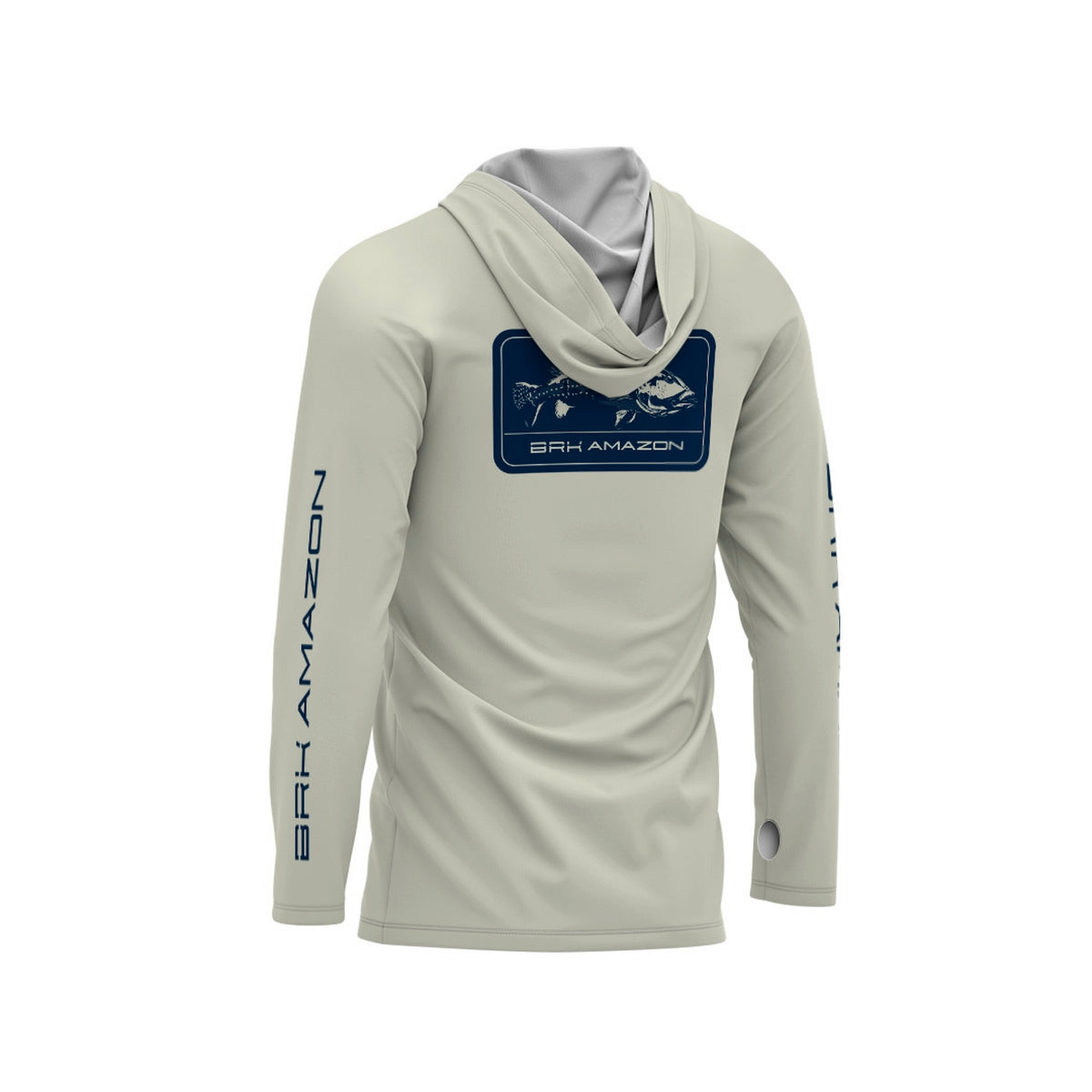Camisa FusionX Brk Tucunaré Clean Bege com Capuz e Proteção UV50+