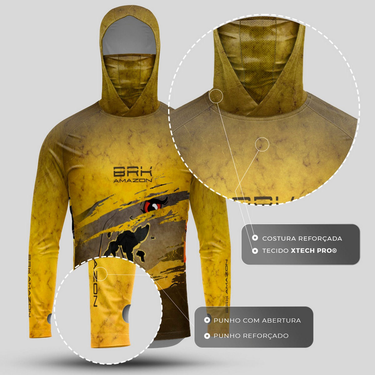 Camisa FusionX Brk Tucunaré Açu 2 com Capuz e Proteção UV50+