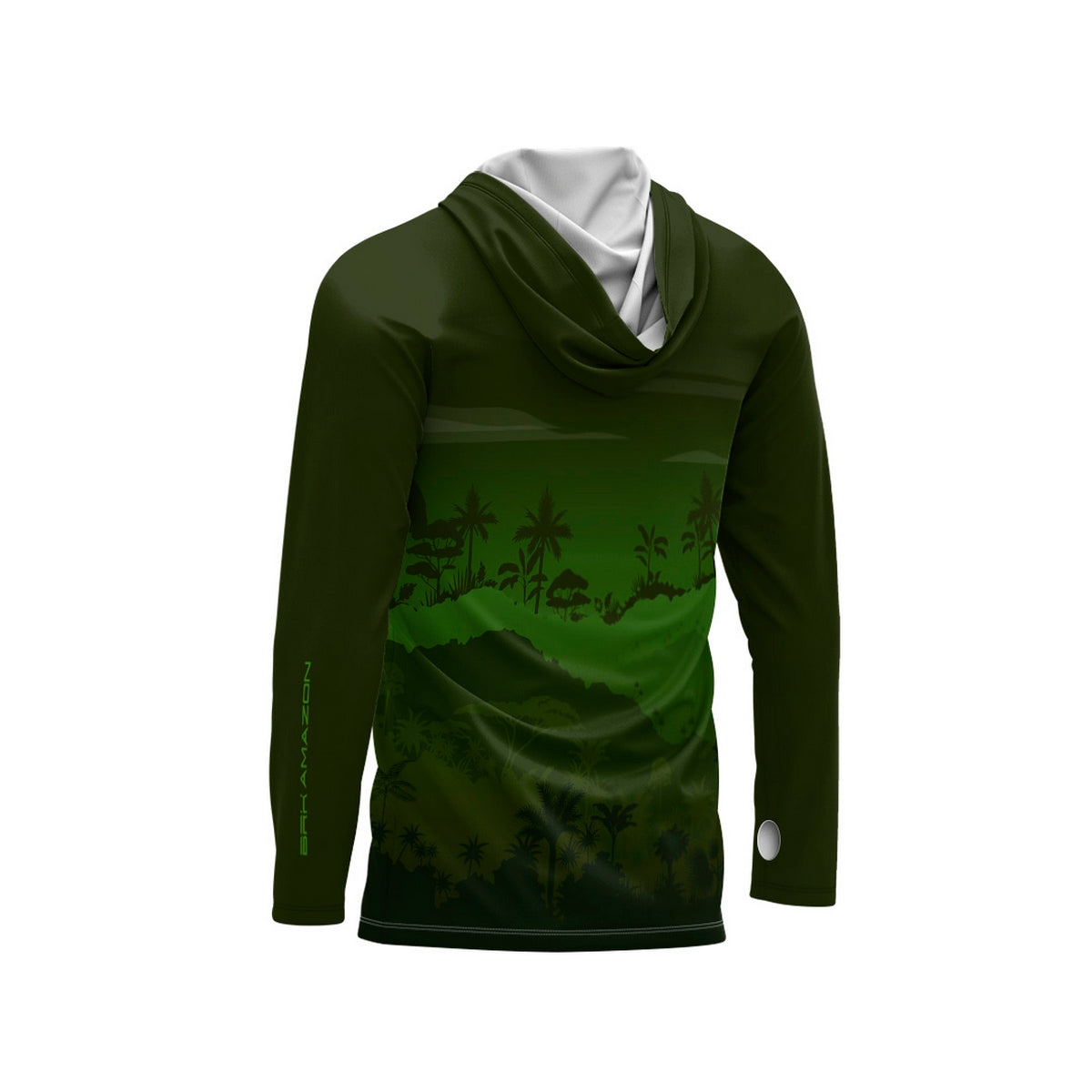 Camisa FusionX Brk Mata Verde com Capuz e Proteção UV50+