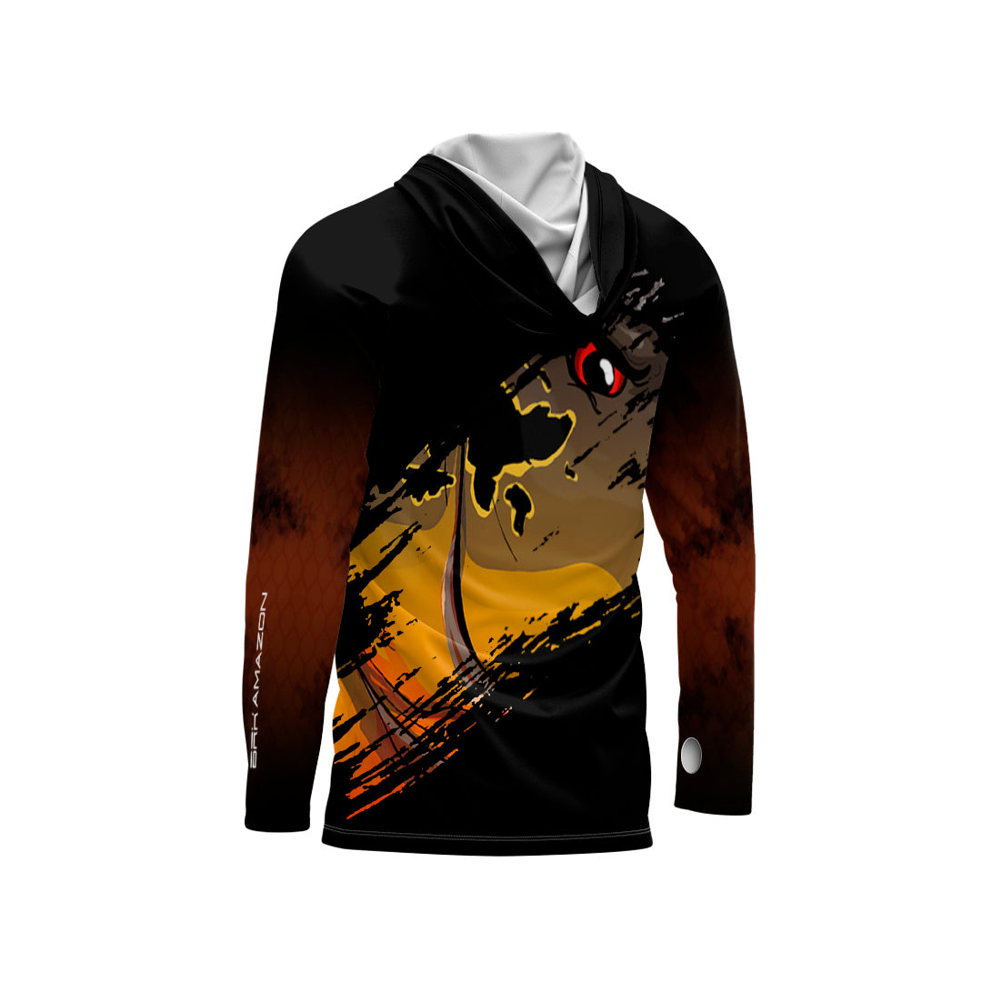 Camisa FusionX Brk Mancha Tucunaré Açu com Capuz e Proteção UV50+