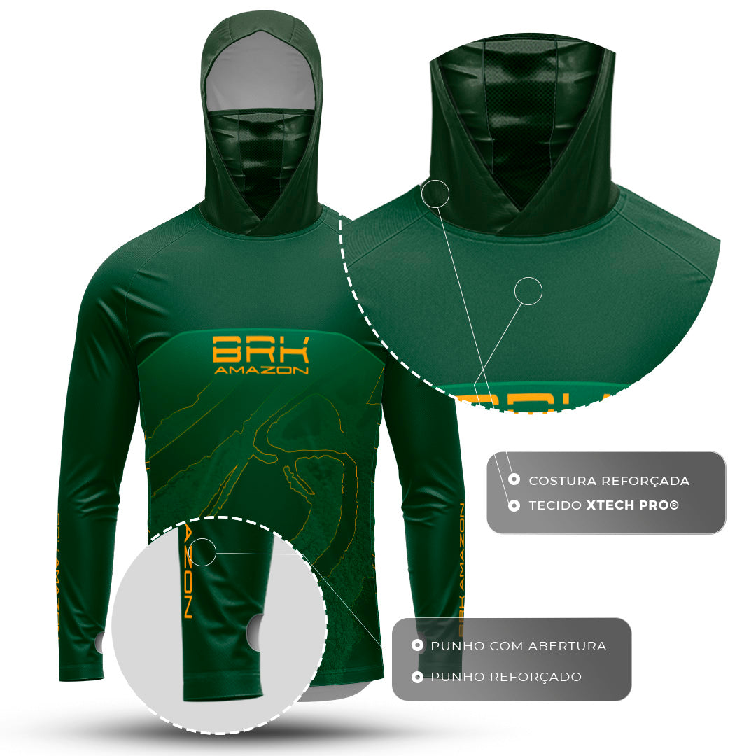 Camisa FusionX Brk Silhueta Rio Amazonas com Capuz e Proteção UV50+