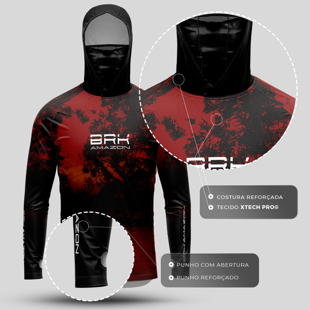 Camisa FusionX Brk Rio Vermelho com Capuz e Proteção UV50+