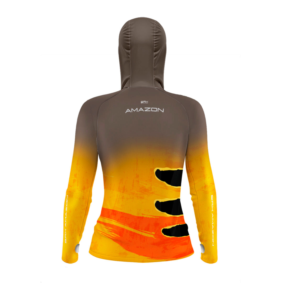 Camisa FusionX Brk Feminina Tucunaré Açu com Capuz e Proteção UV50+
