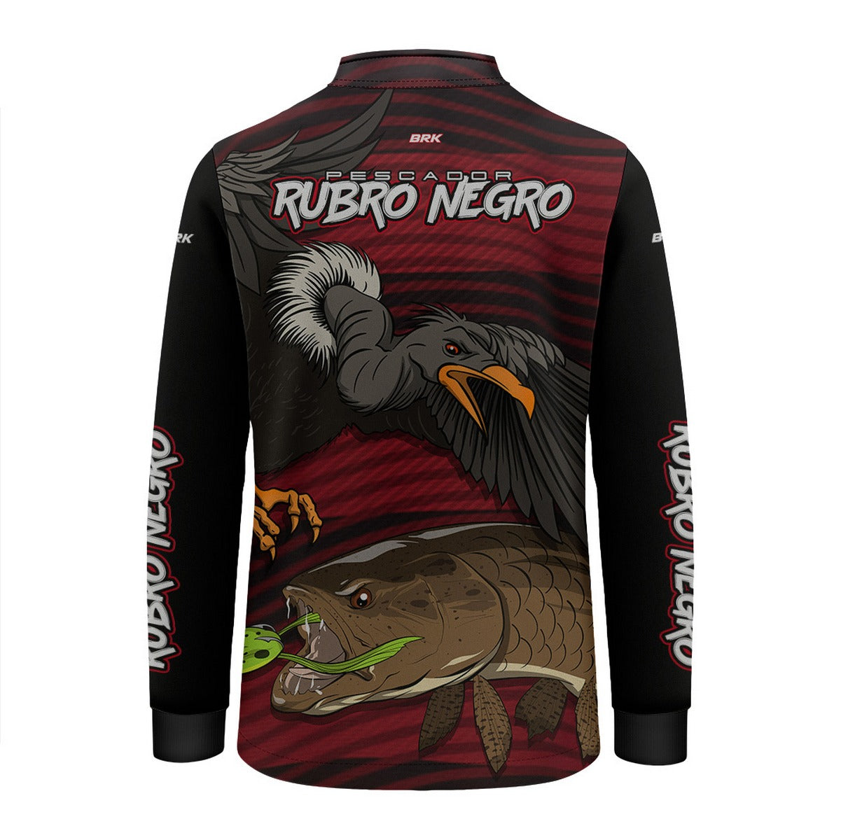 Camisa de Pesca Infantil Brk Pescador Rubro Negro Traíra com UV50+