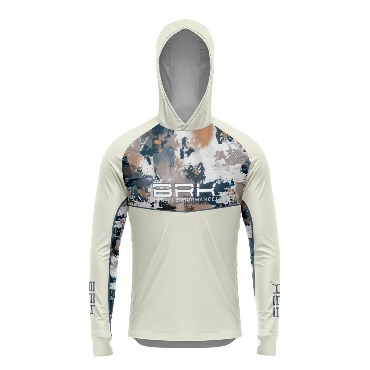 Camisa de Pesca Brk com Capuz Hybrid Camuflagem Fishing com Proteção Solar UV50+