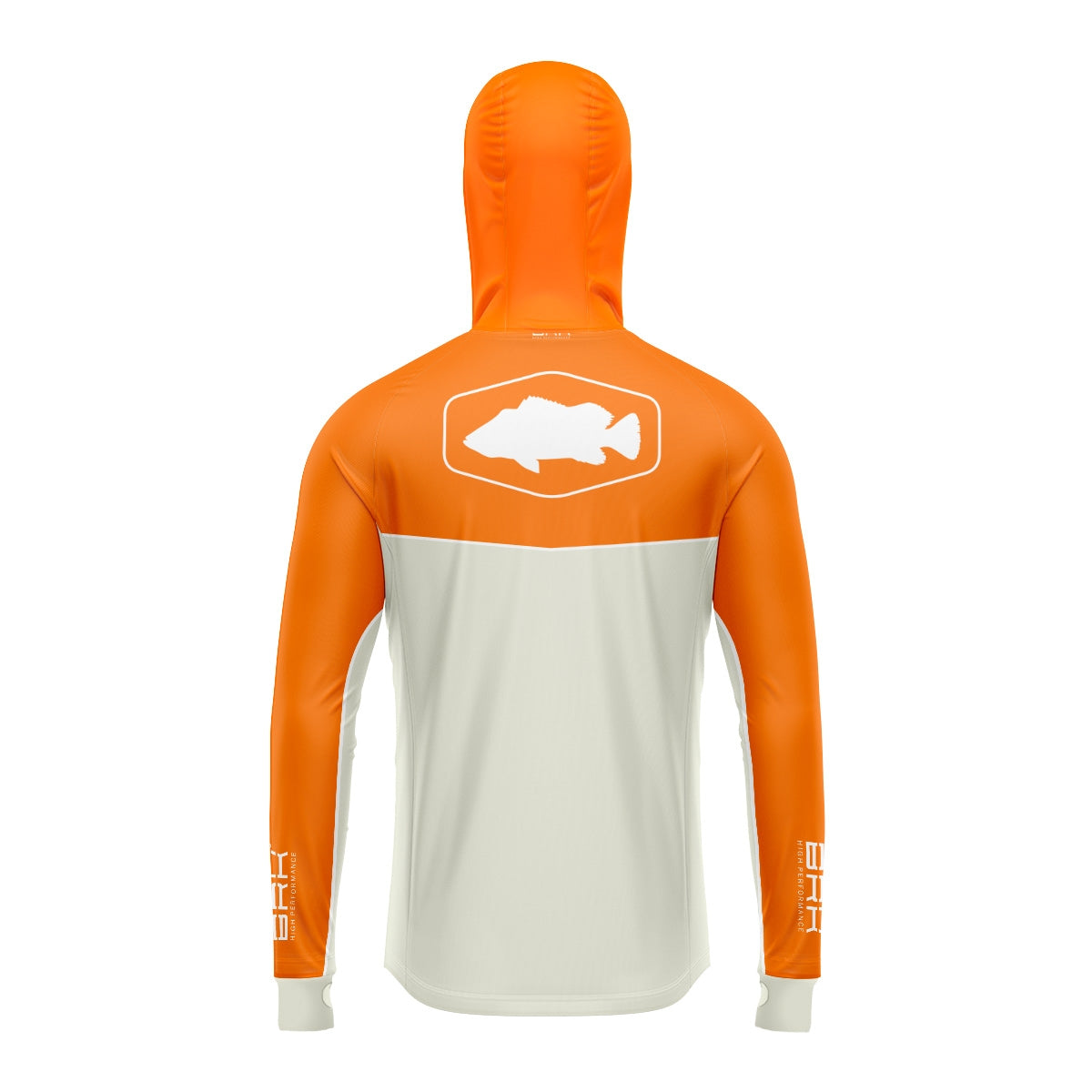 Camisa de Pesca Brk com Capuz Hybrid Laranja com Proteção Solar UV50+