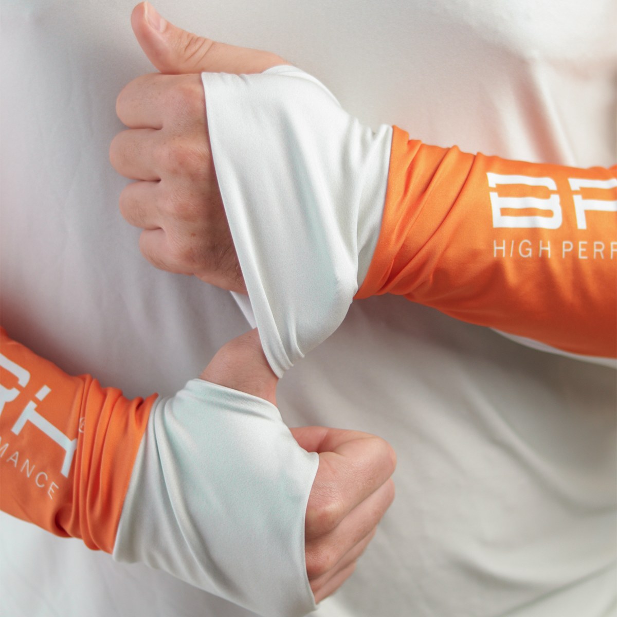 Camisa de Pesca Brk com Capuz Hybrid Laranja com Proteção Solar UV50+
