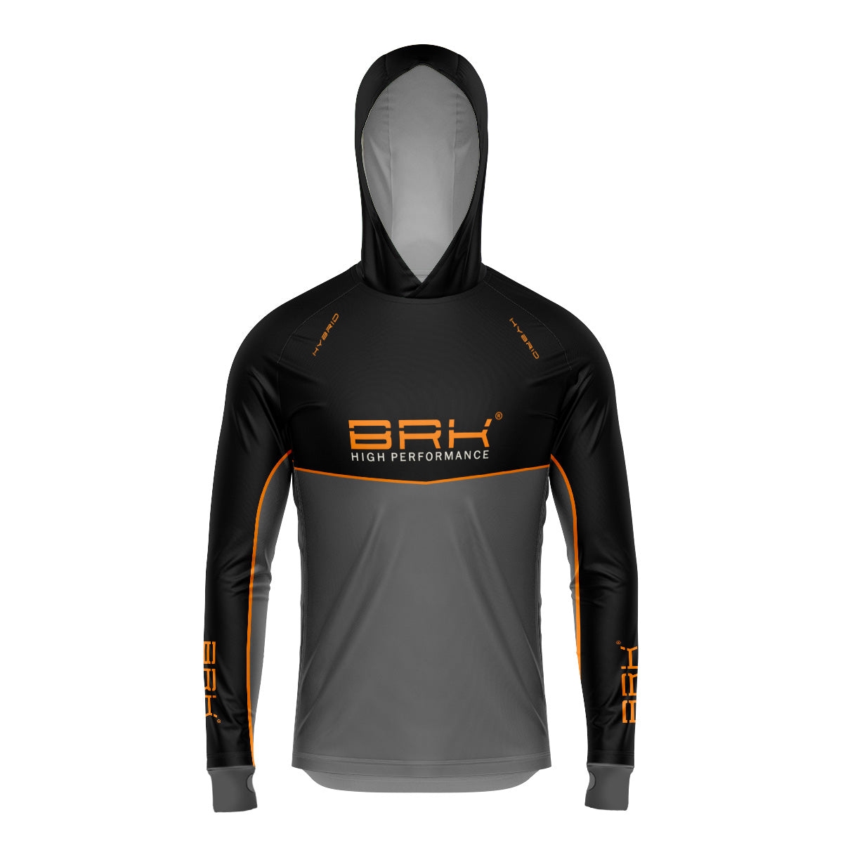 Camisa de Pesca Brk com Capuz Hybrid Real Preto Black Fishing com Proteção Solar UV50+