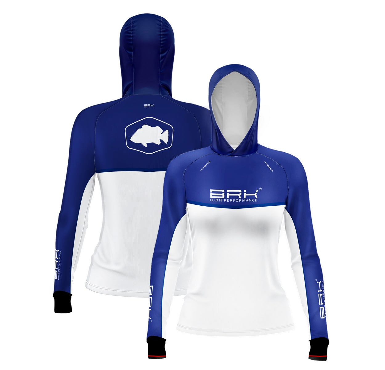Camisa de Pesca Feminina Brk com Capuz Hybrid Blue Fishing com Proteção Solar UV50+