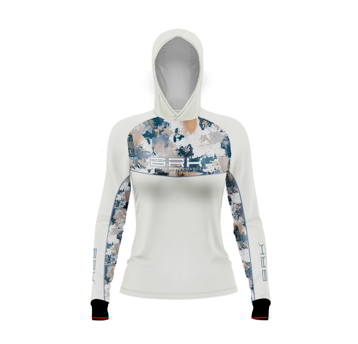 Camisa de Pesca Feminina Brk com Capuz Hybrid Camuflagem Fishing com Proteção Solar UV50+