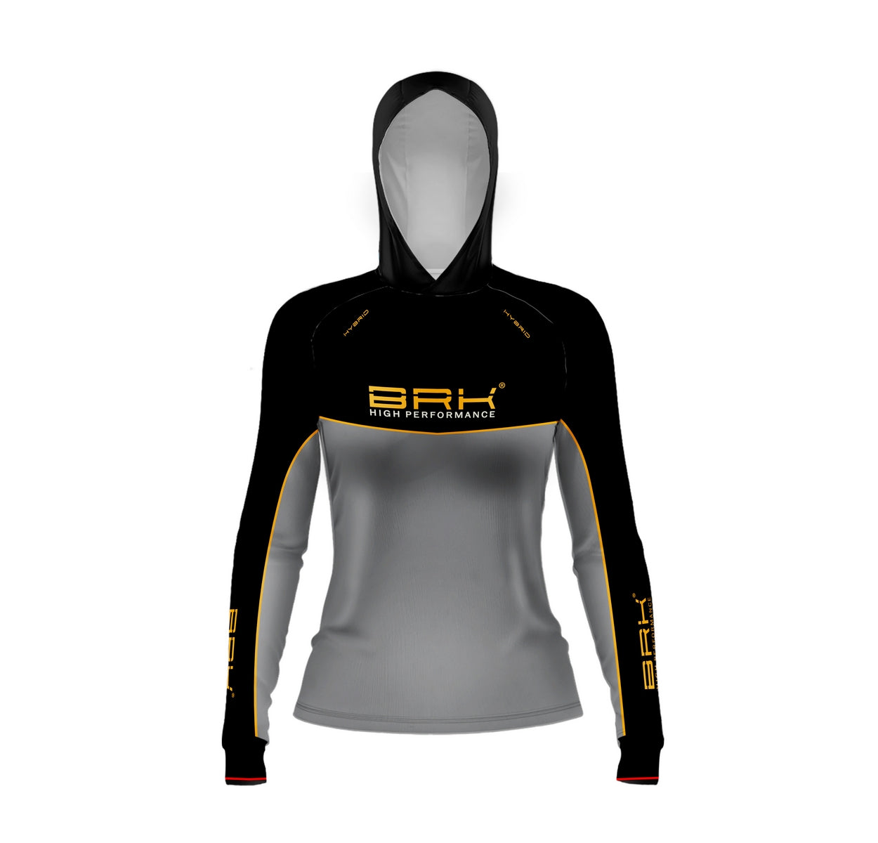 Camisa de Pesca Feminina Brk com Capuz Hybrid Real Preto Black Fishing com Proteção Solar UV50+