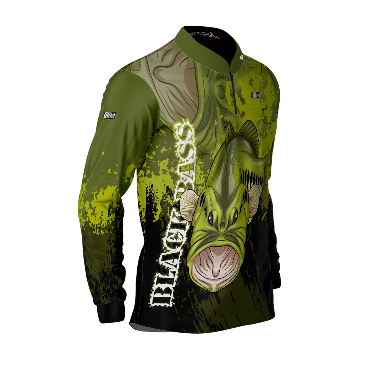 Camisa de Pesca Brk Black Bass Verde com Proteção UV50+
