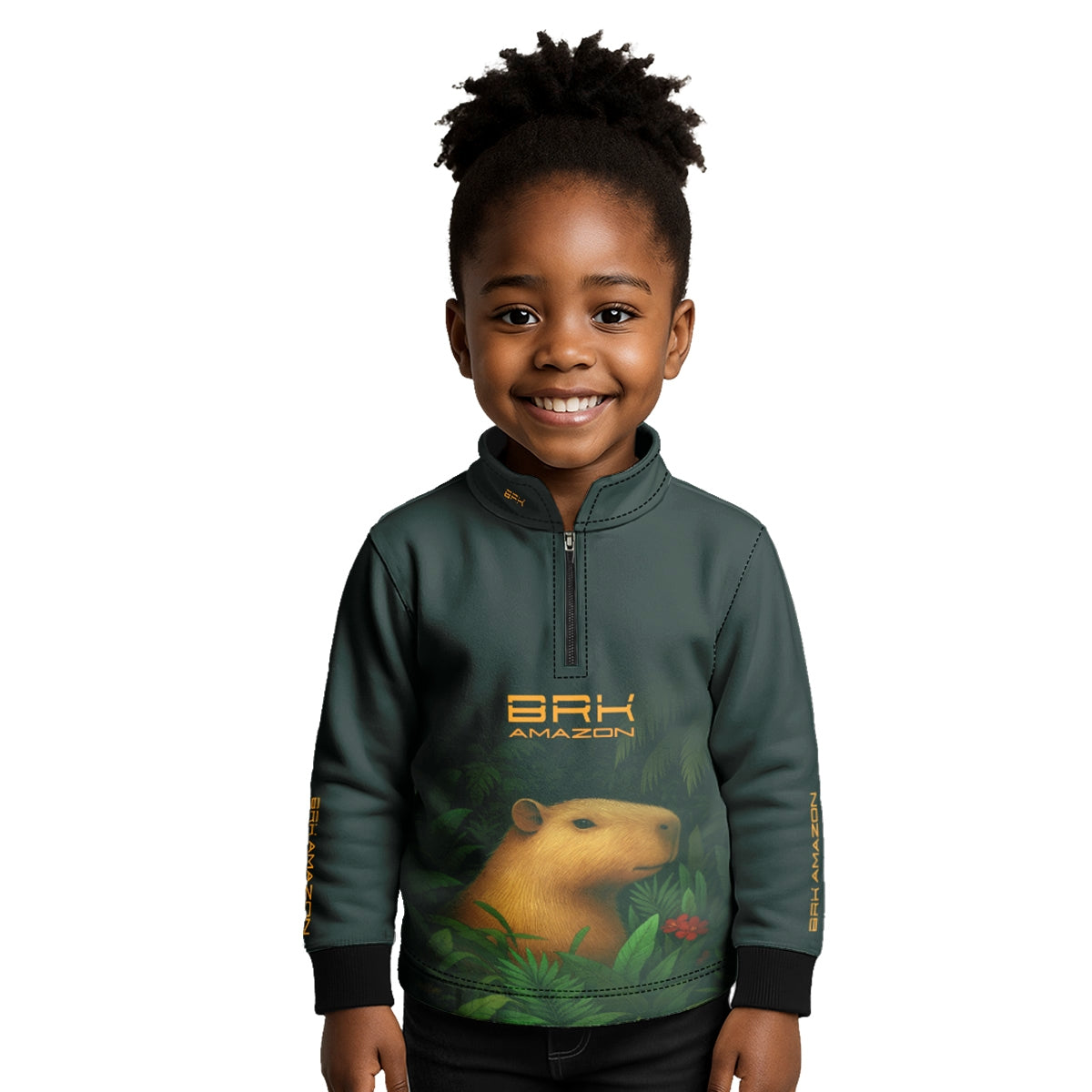 Camisa de Pesca Infantil Brk Amazon Capivara com Proteção UV50