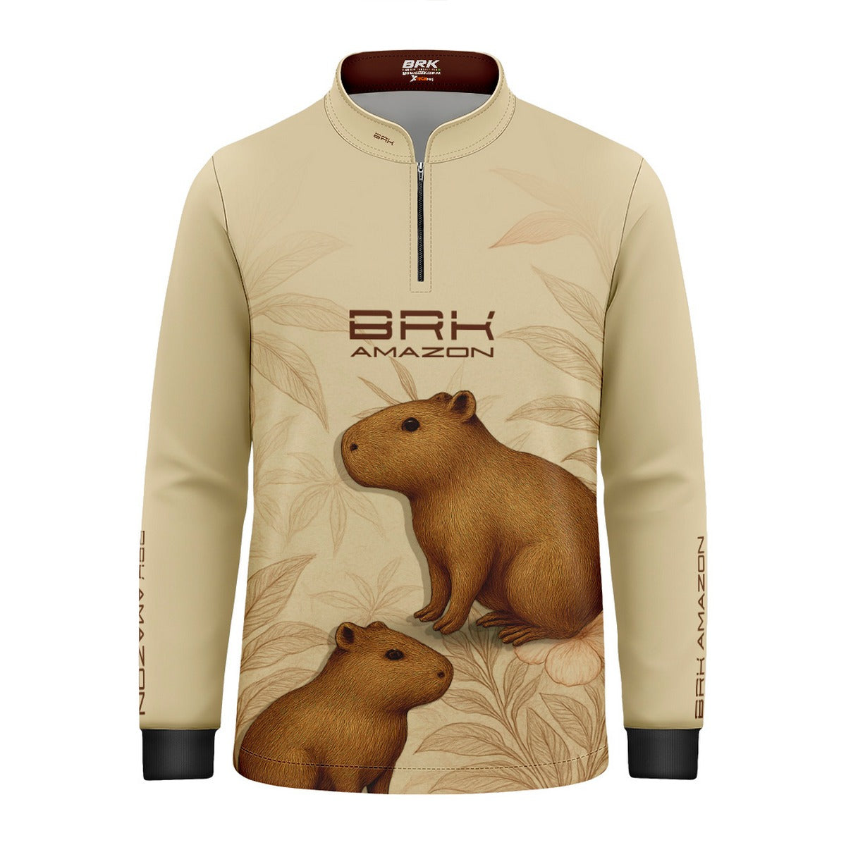Camisa de Pesca Infantil Brk Amazon Capivara Floral com Proteção UV50