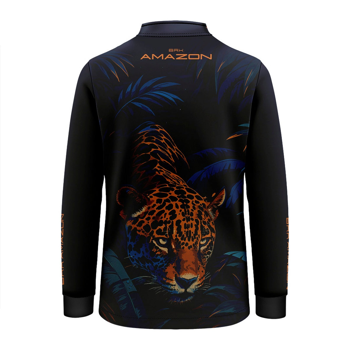 Camisa de Pesca Infantil Brk Amazon Onça Azul com Proteção UV50