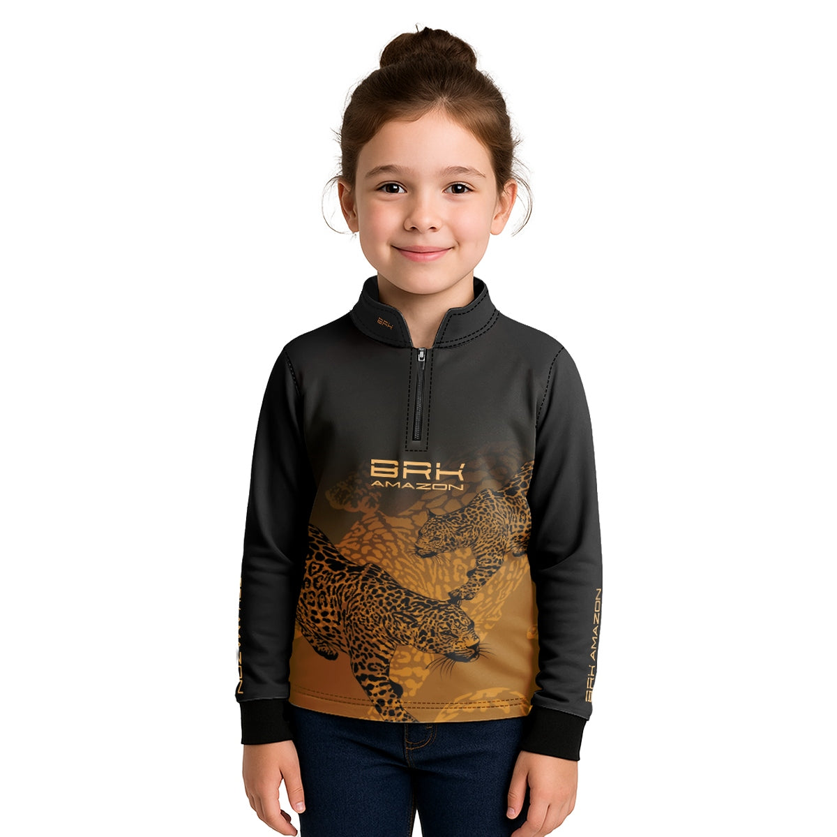 Camisa de Pesca Infantil Brk Amazon Onça com Proteção UV50