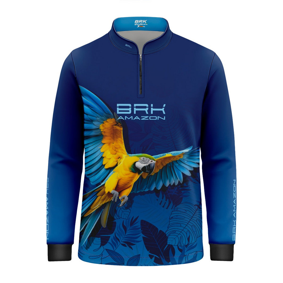 Camisa de Pesca Infantil Brk Amazon Arara Azul com Proteção UV50