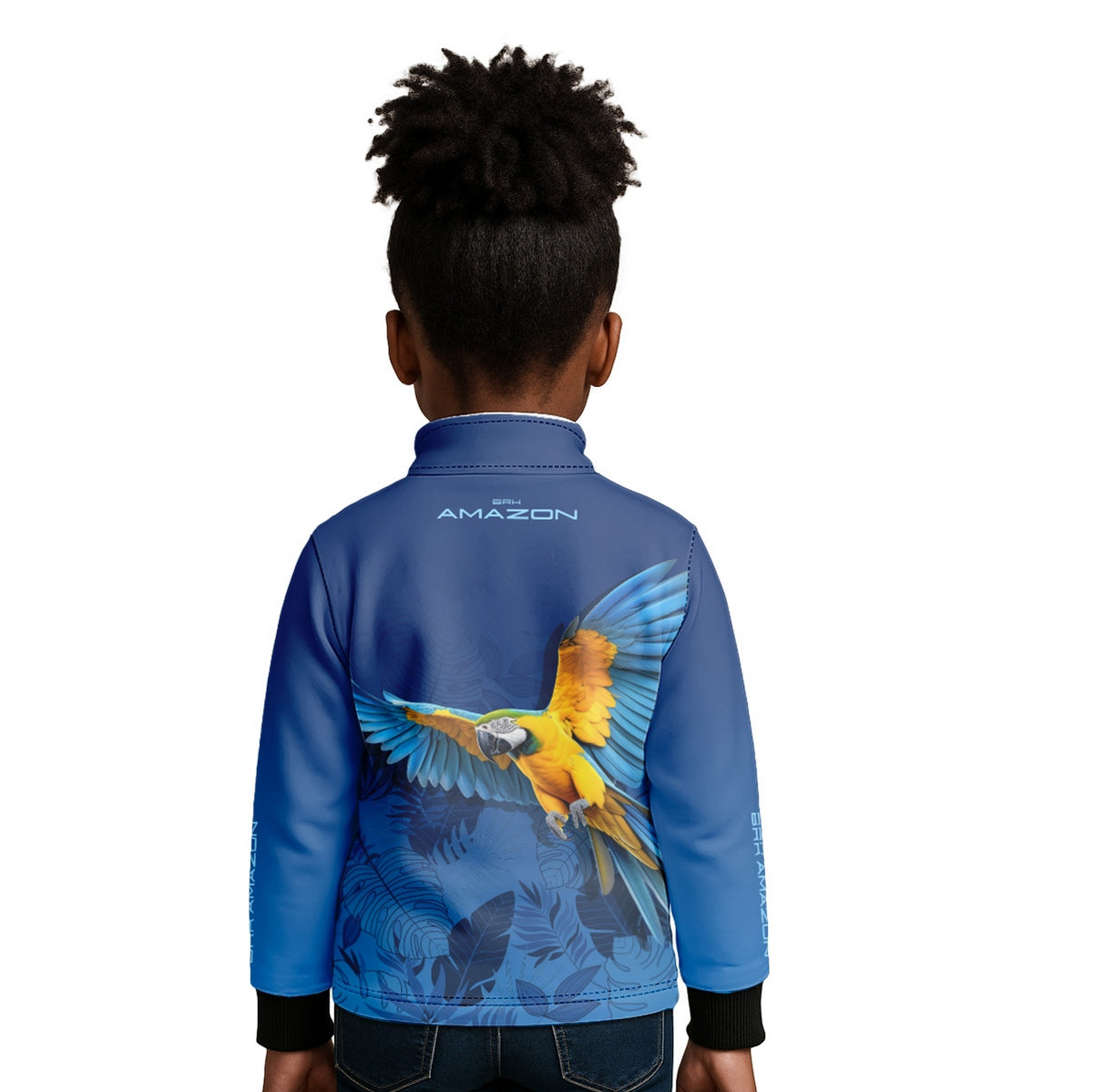 Camisa de Pesca Infantil Brk Amazon Arara Azul com Proteção UV50
