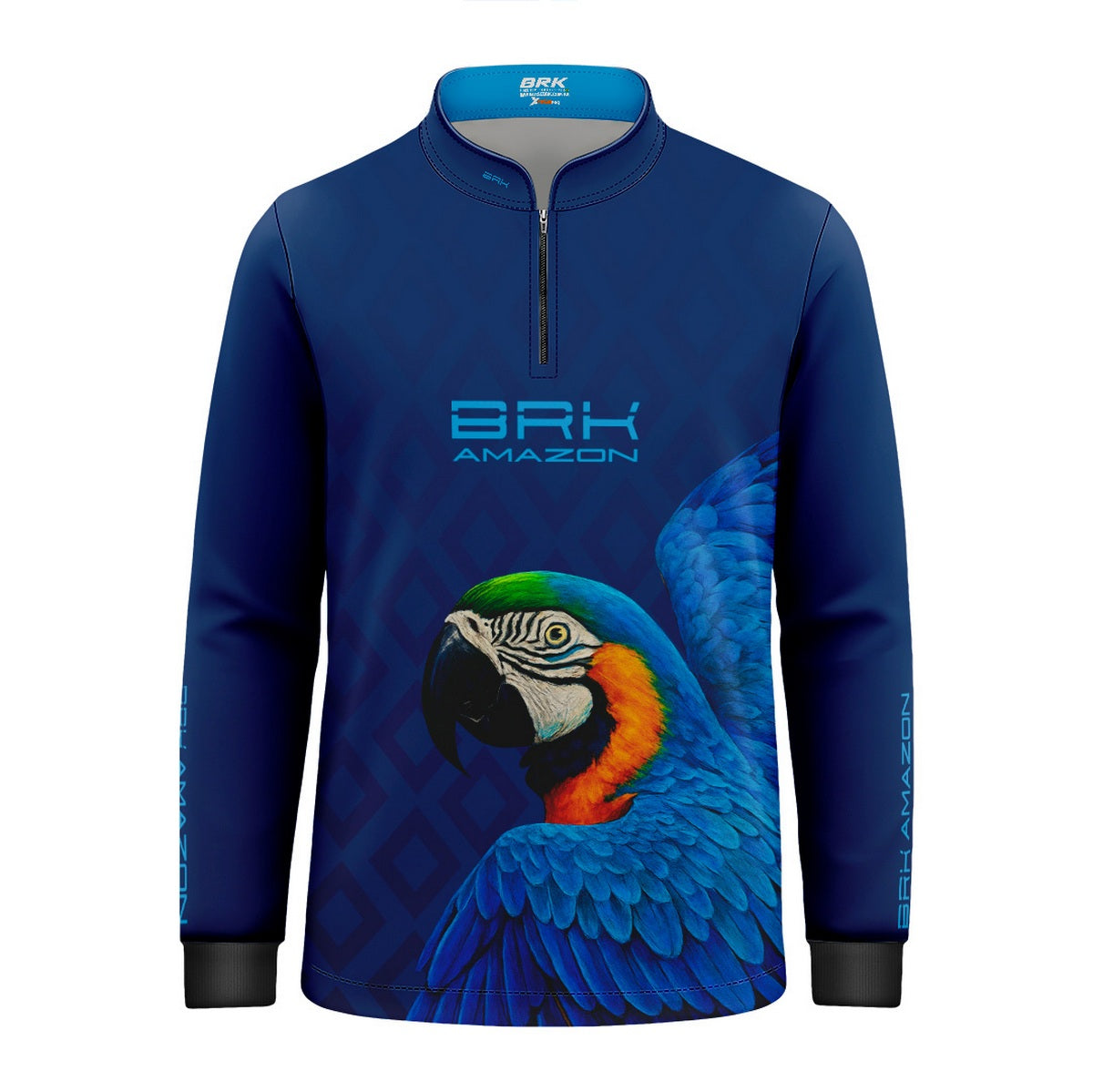 Camisa de Pesca Infantil Brk Amazon Arara Azul com Proteção UV50