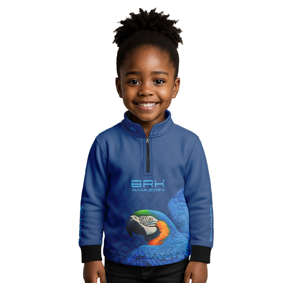 Camisa de Pesca Infantil Brk Amazon Arara Azul com Proteção UV50