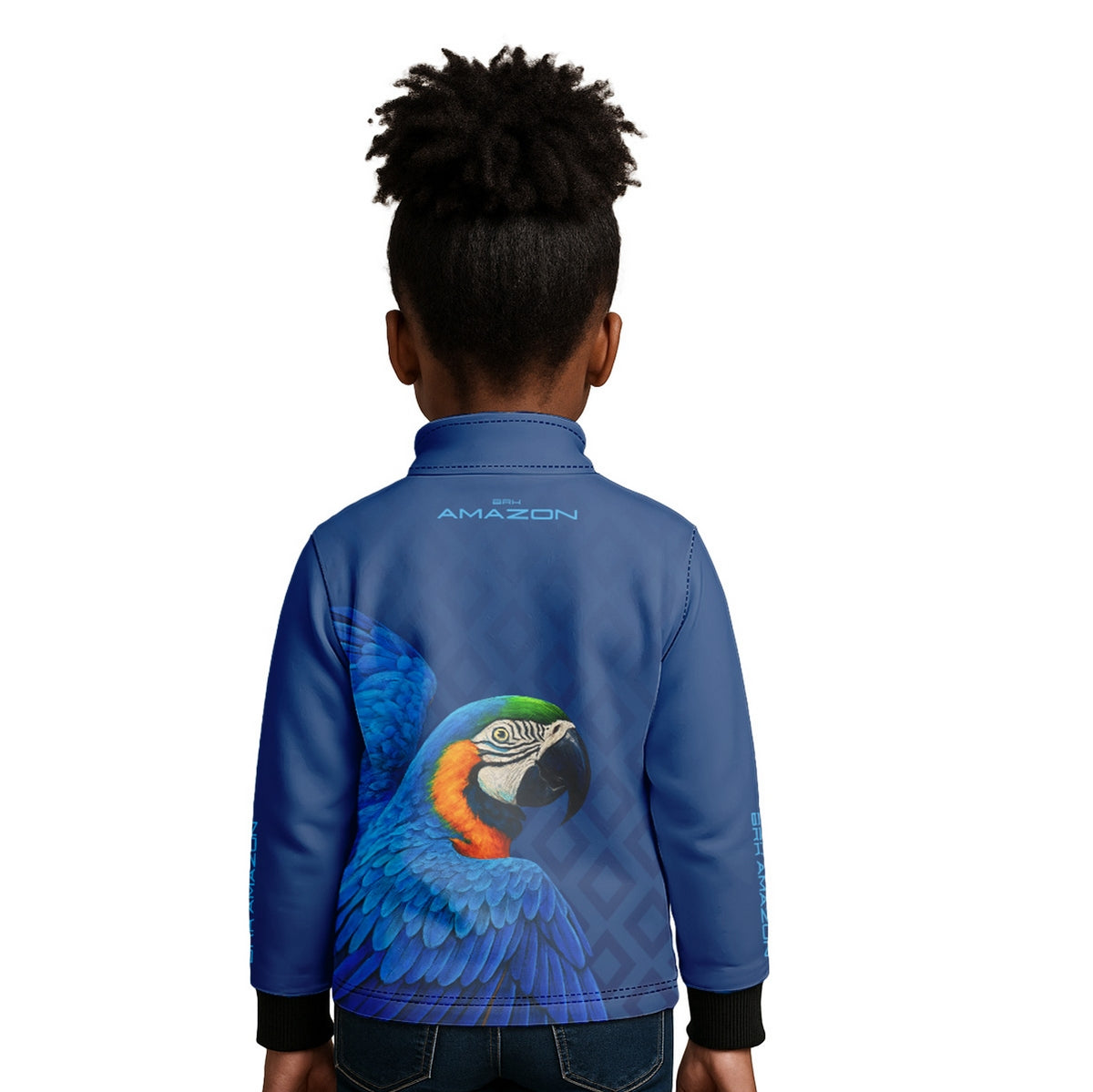 Camisa de Pesca Infantil Brk Amazon Arara Azul com Proteção UV50