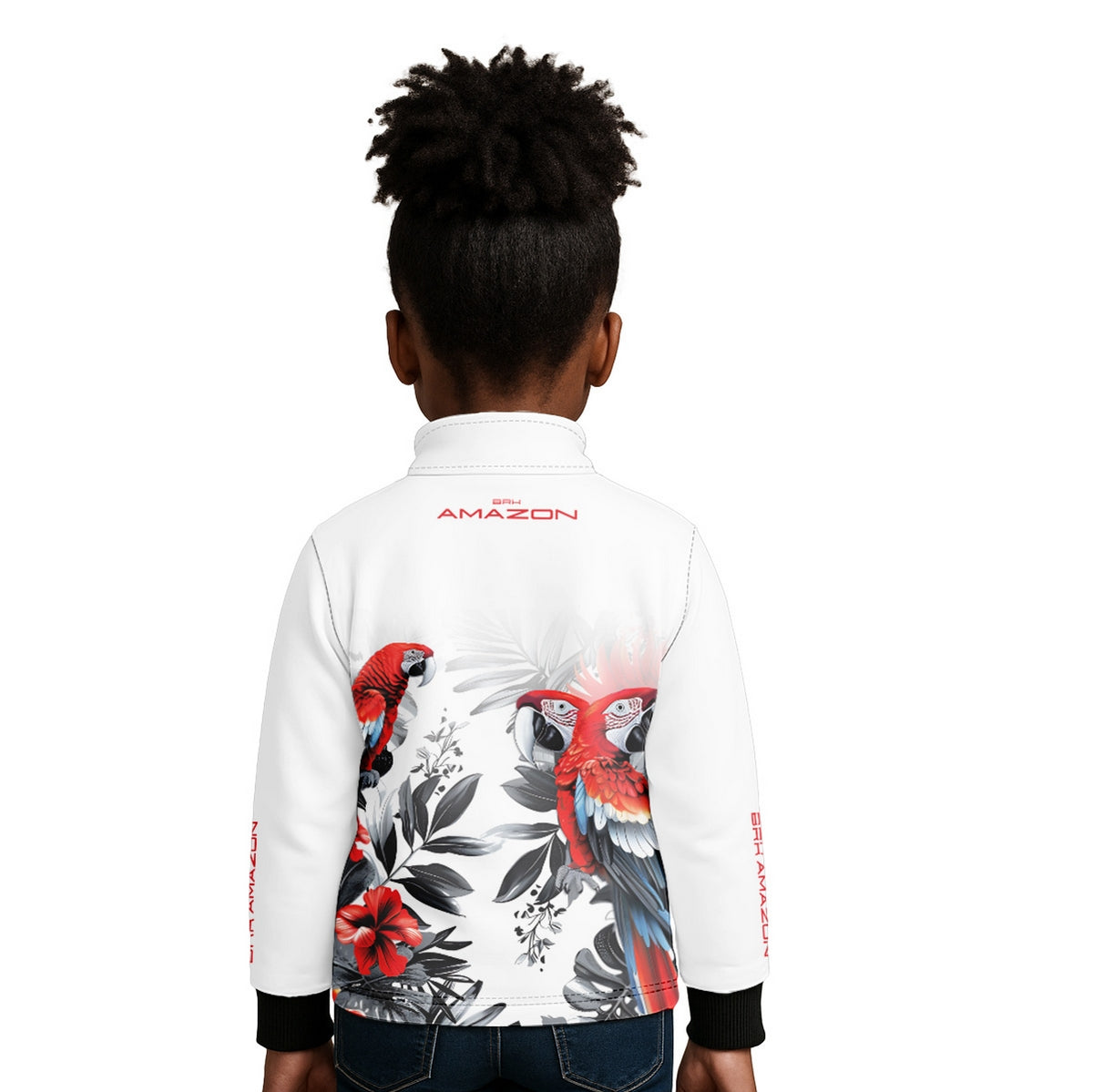 Camisa de Pesca Infantil Brk Amazon Arara Vermelha com Proteção UV50