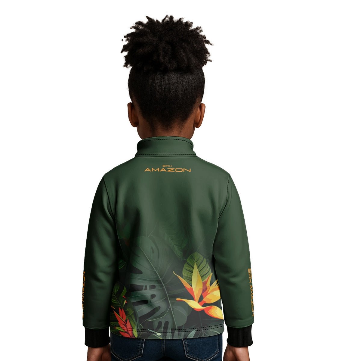 Camisa de Pesca Infantil Brk Amazon Verde Folhagem com Proteção UV50