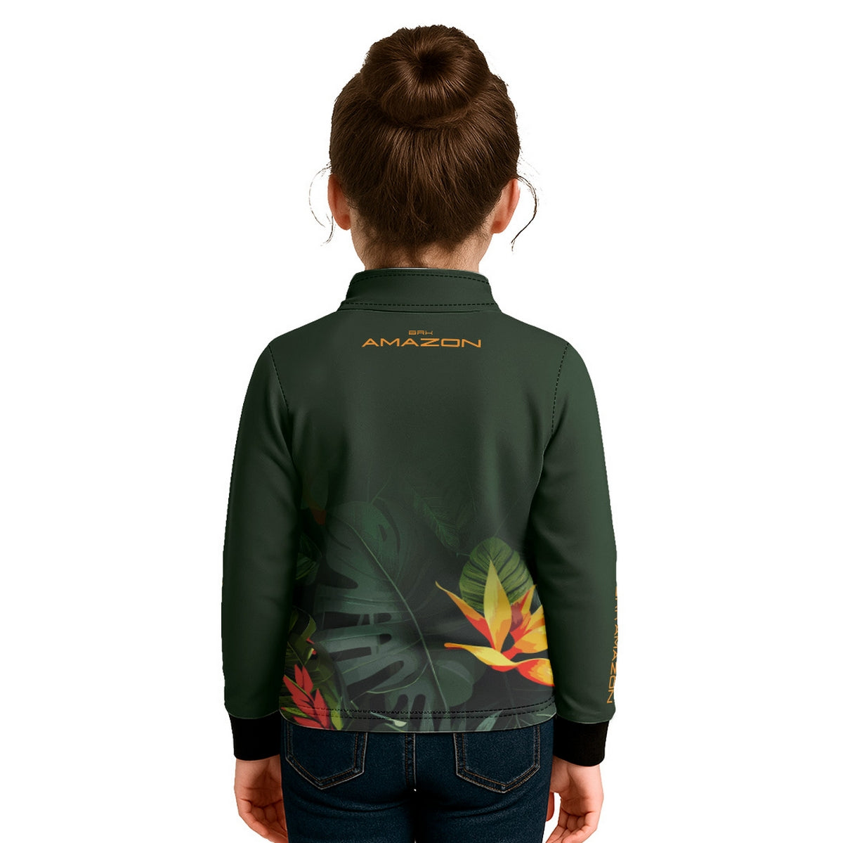 Camisa de Pesca Infantil Brk Amazon Verde Folhagem com Proteção UV50