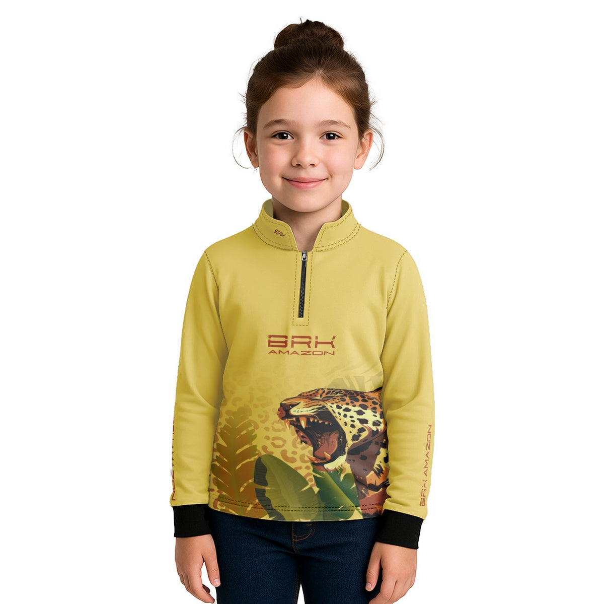 Camisa de Pesca Infantil Brk Amazon Onça com Proteção UV50