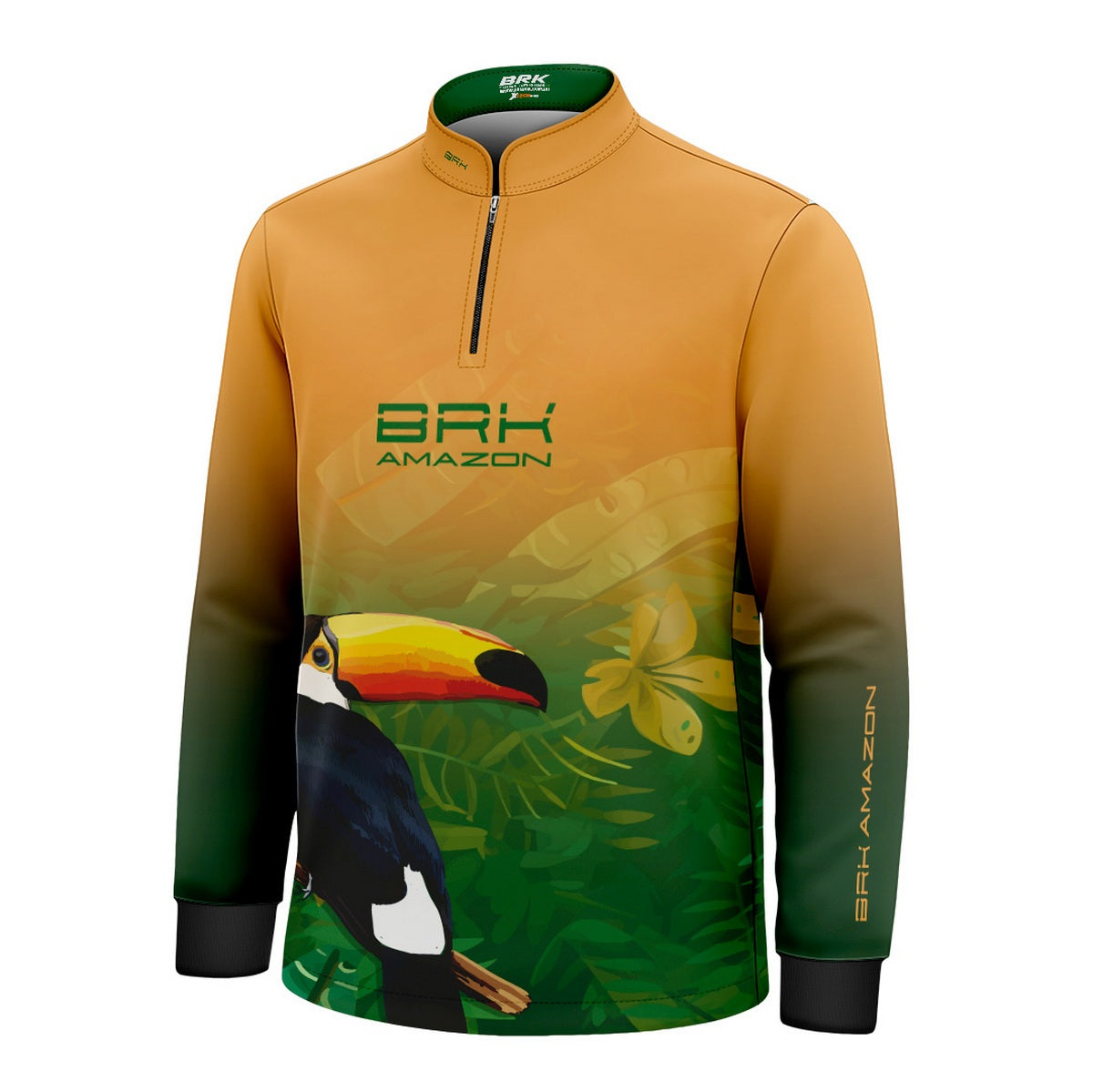 Camisa de Pesca Infantil Brk Amazon Tucano Floral com Proteção UV50