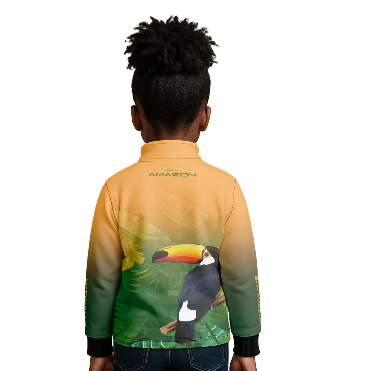 Camisa de Pesca Infantil Brk Amazon Tucano Floral com Proteção UV50