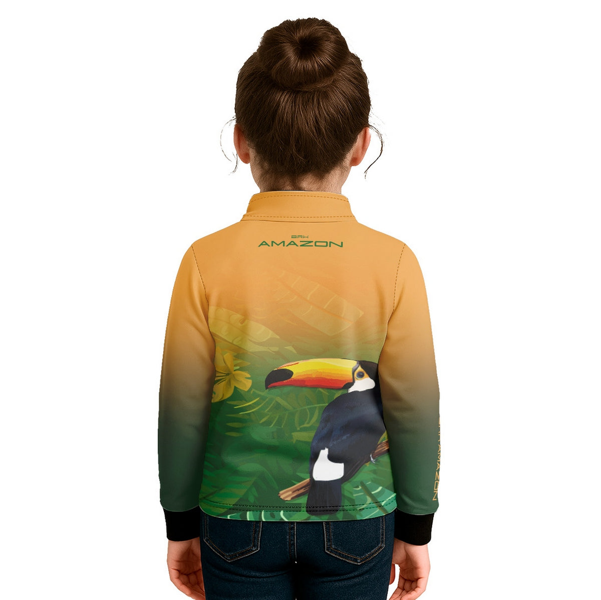 Camisa de Pesca Infantil Brk Amazon Tucano Floral com Proteção UV50