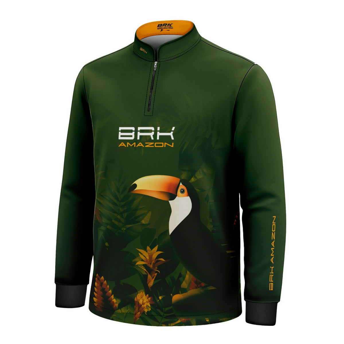 Camisa de Pesca Infantil Brk Amazon Verde Tucano com Proteção UV50