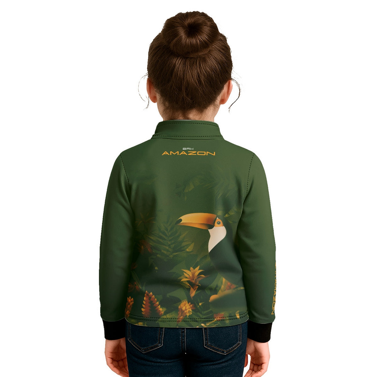 Camisa de Pesca Infantil Brk Amazon Verde Tucano com Proteção UV50