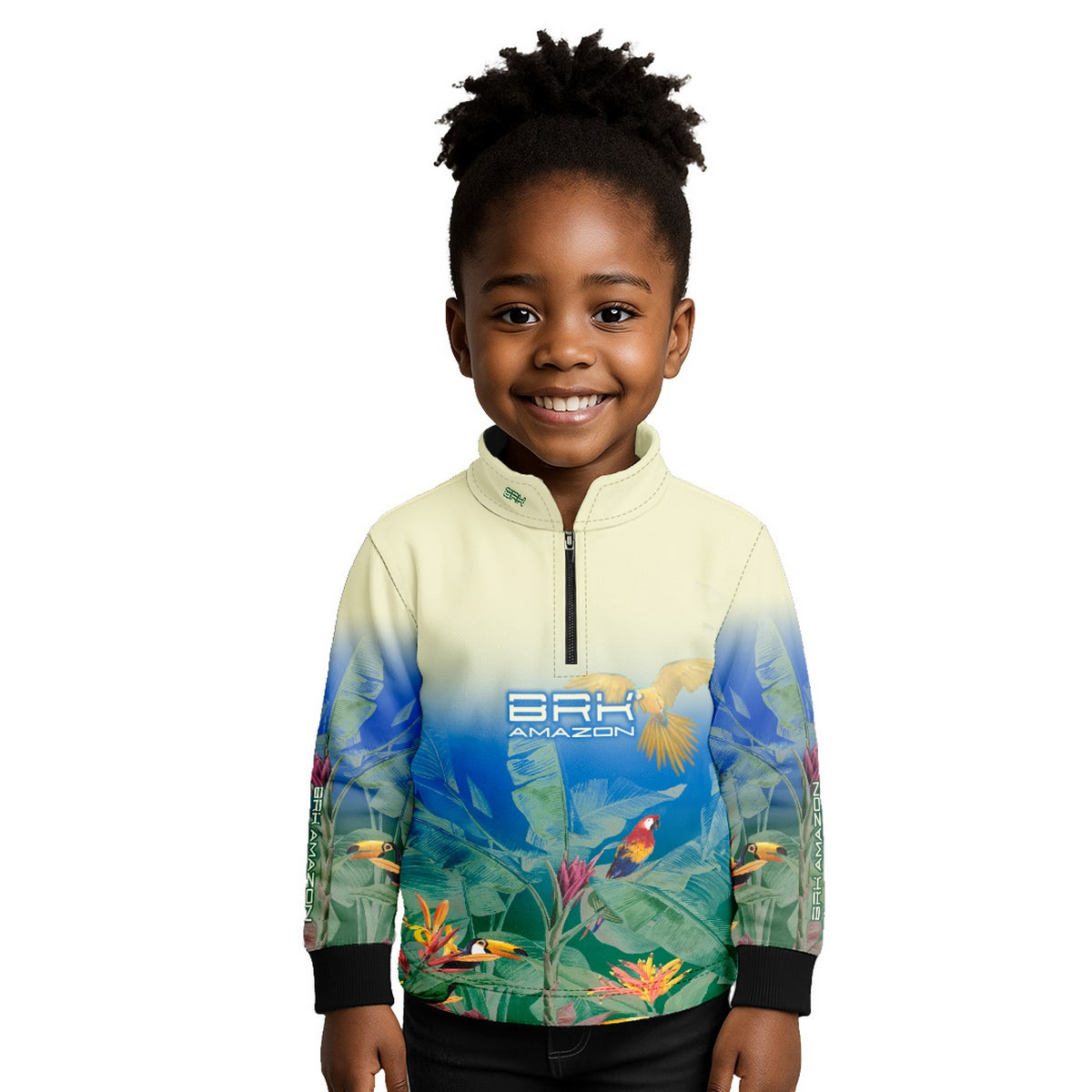 Camisa de Pesca Infantil Brk Amazon Araras e Tucanos com Proteção UV50