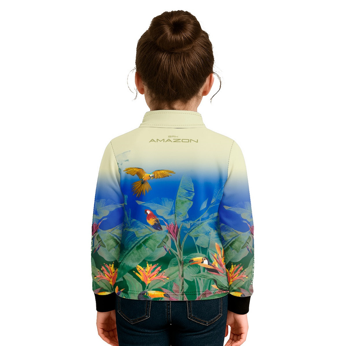 Camisa de Pesca Infantil Brk Amazon Araras e Tucanos com Proteção UV50