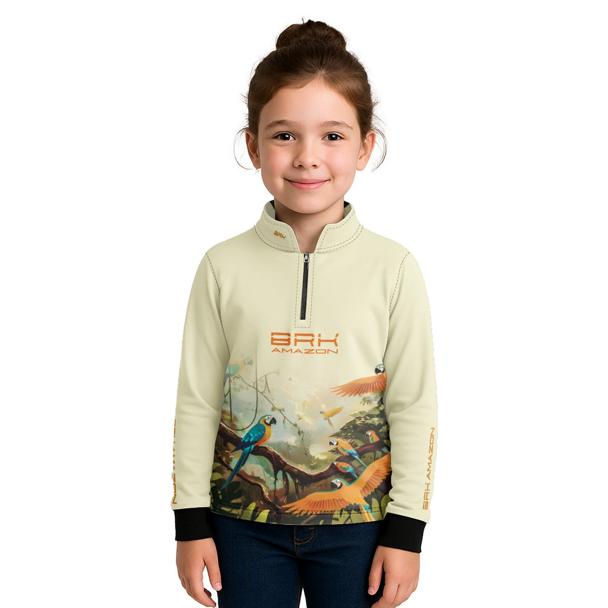 Camisa de Pesca Infantil Brk Amazon Araras com Proteção UV50
