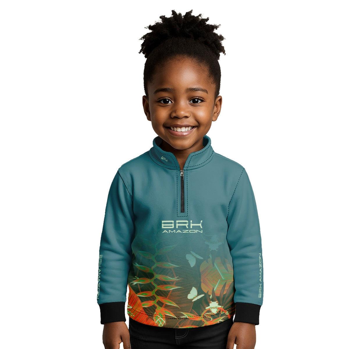 Camisa de Pesca Infantil Brk Amazon Folhas com Proteção UV50