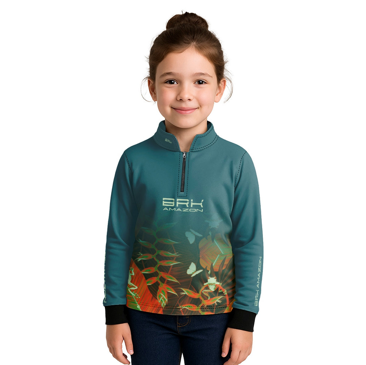 Camisa de Pesca Infantil Brk Amazon Folhas com Proteção UV50