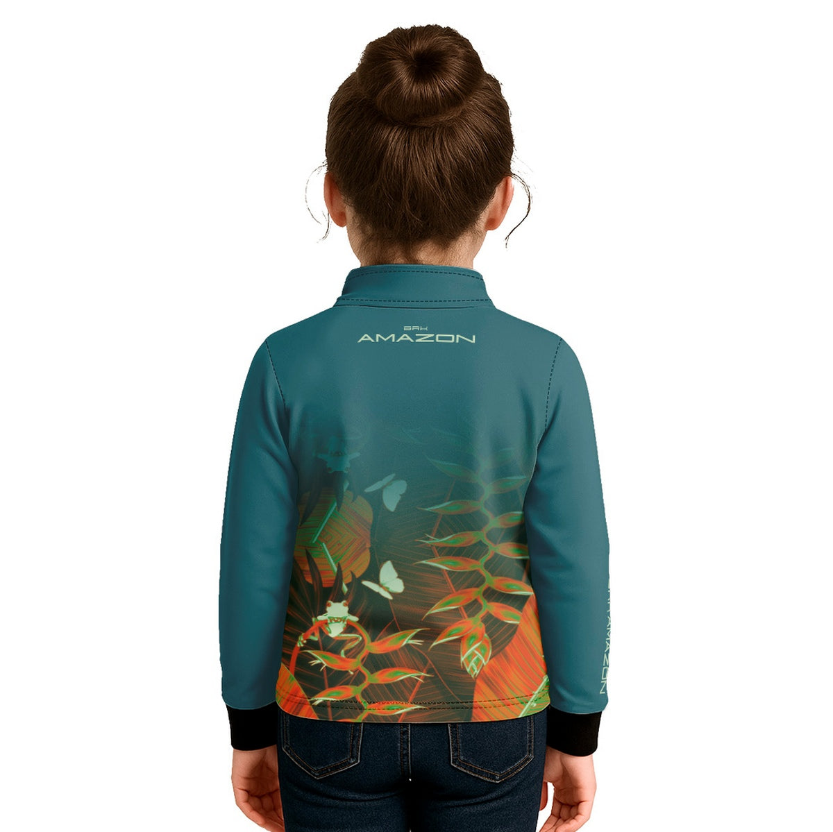 Camisa de Pesca Infantil Brk Amazon Folhas com Proteção UV50