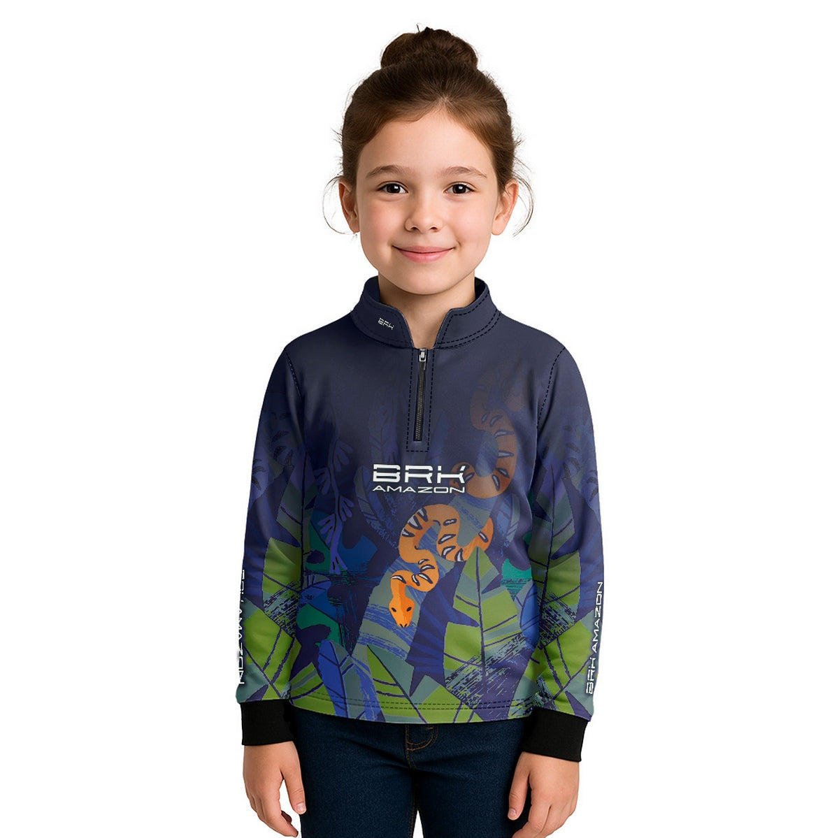 Camisa de Pesca Infantil Brk Amazon Cobra com Proteção UV50