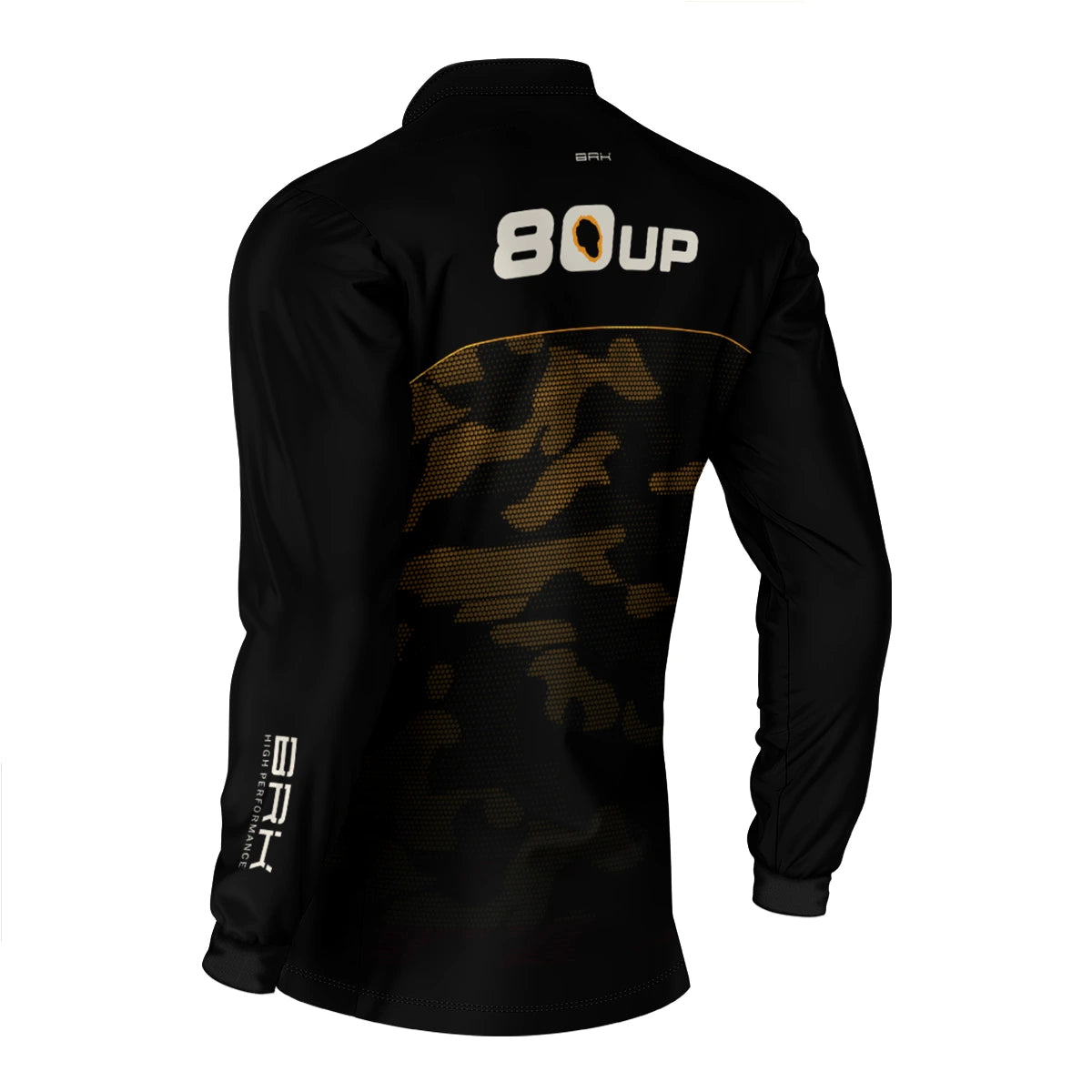 Camisa de Pesca Brk 80UP Camuflada Amarela com Proteção UV50