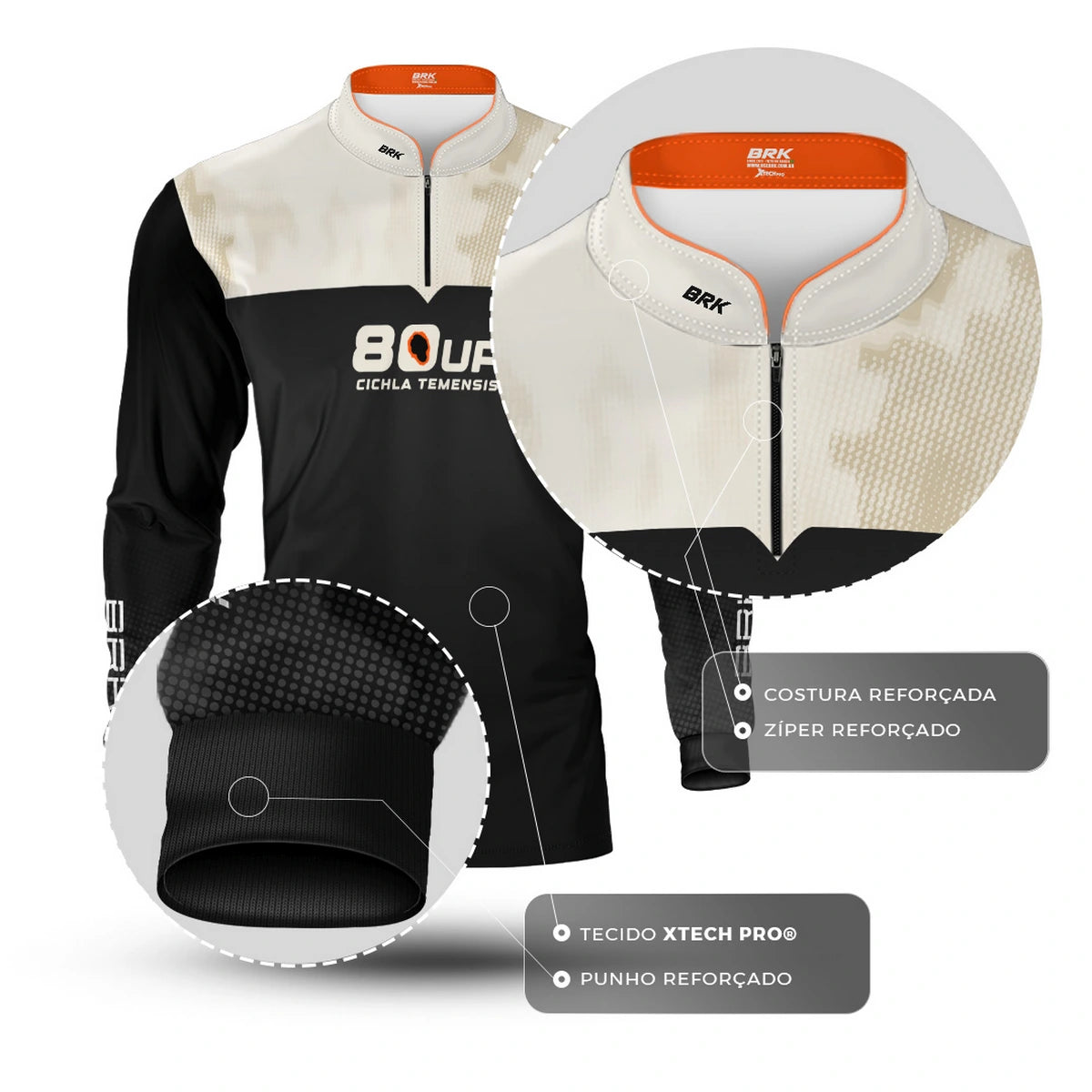 Camisa de Pesca Brk 80UP Branca com Proteção UV50