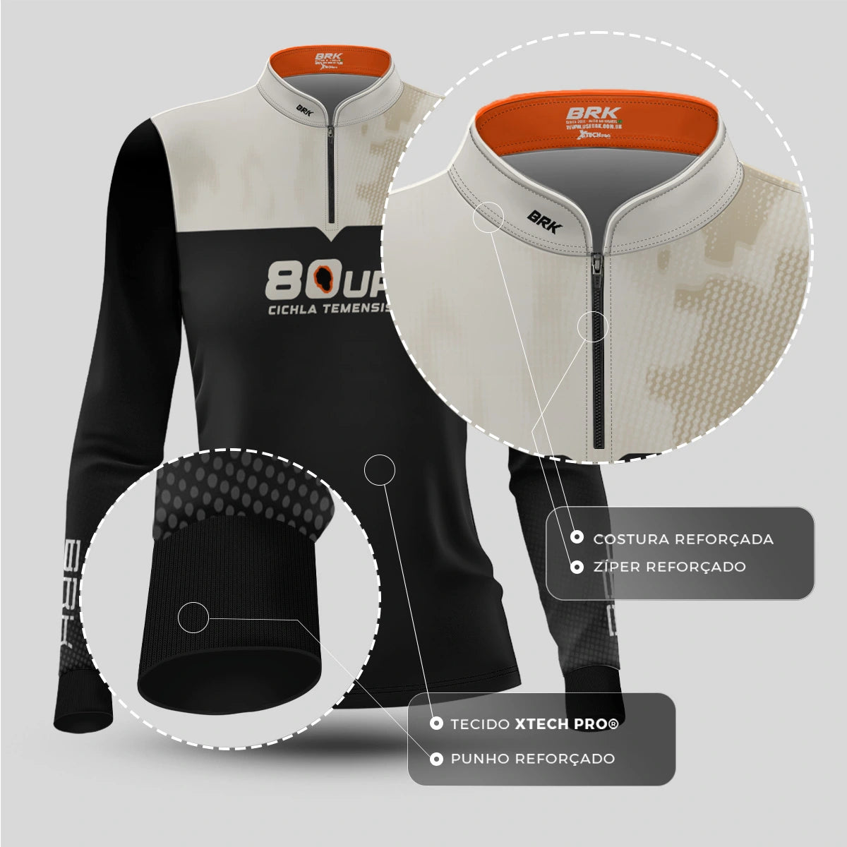 Camisa de Pesca Feminina Brk 80UP Branca com Proteção UV50
