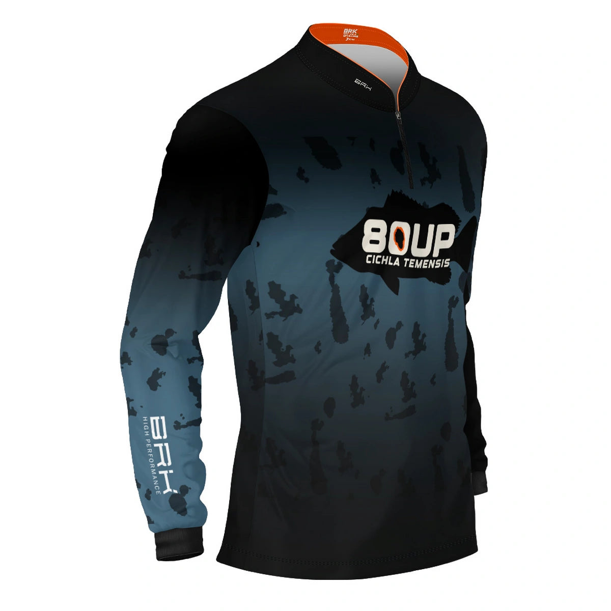 Camisa de Pesca Brk 80UP Azul com Proteção UV50