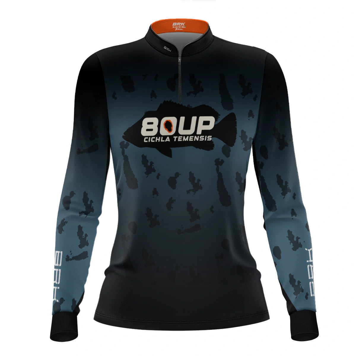 Camisa de Pesca Feminina Brk 80UP Azul com Proteção UV50