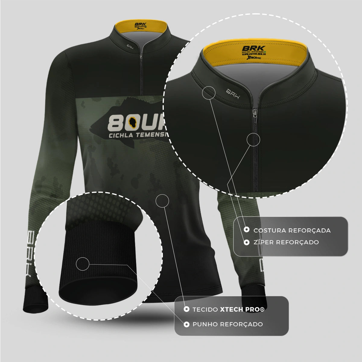 Camisa de Pesca Feminina Brk 80UP Verde com Proteção UV50