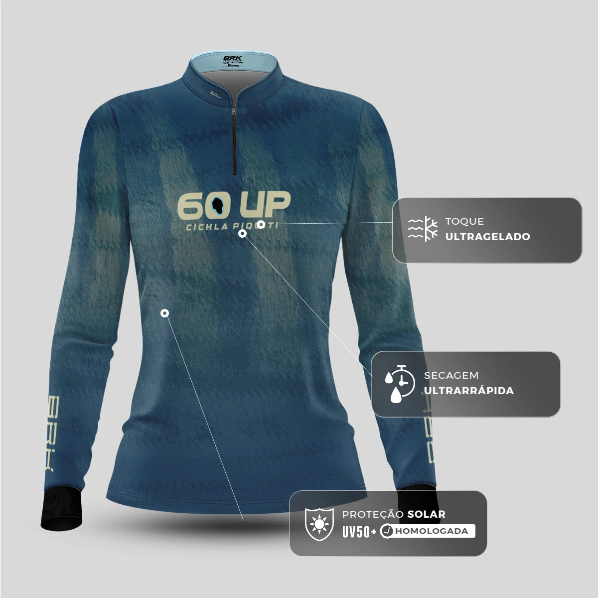 Camisa de Pesca Feminina Brk 60UP Tucunaré com Proteção UV50